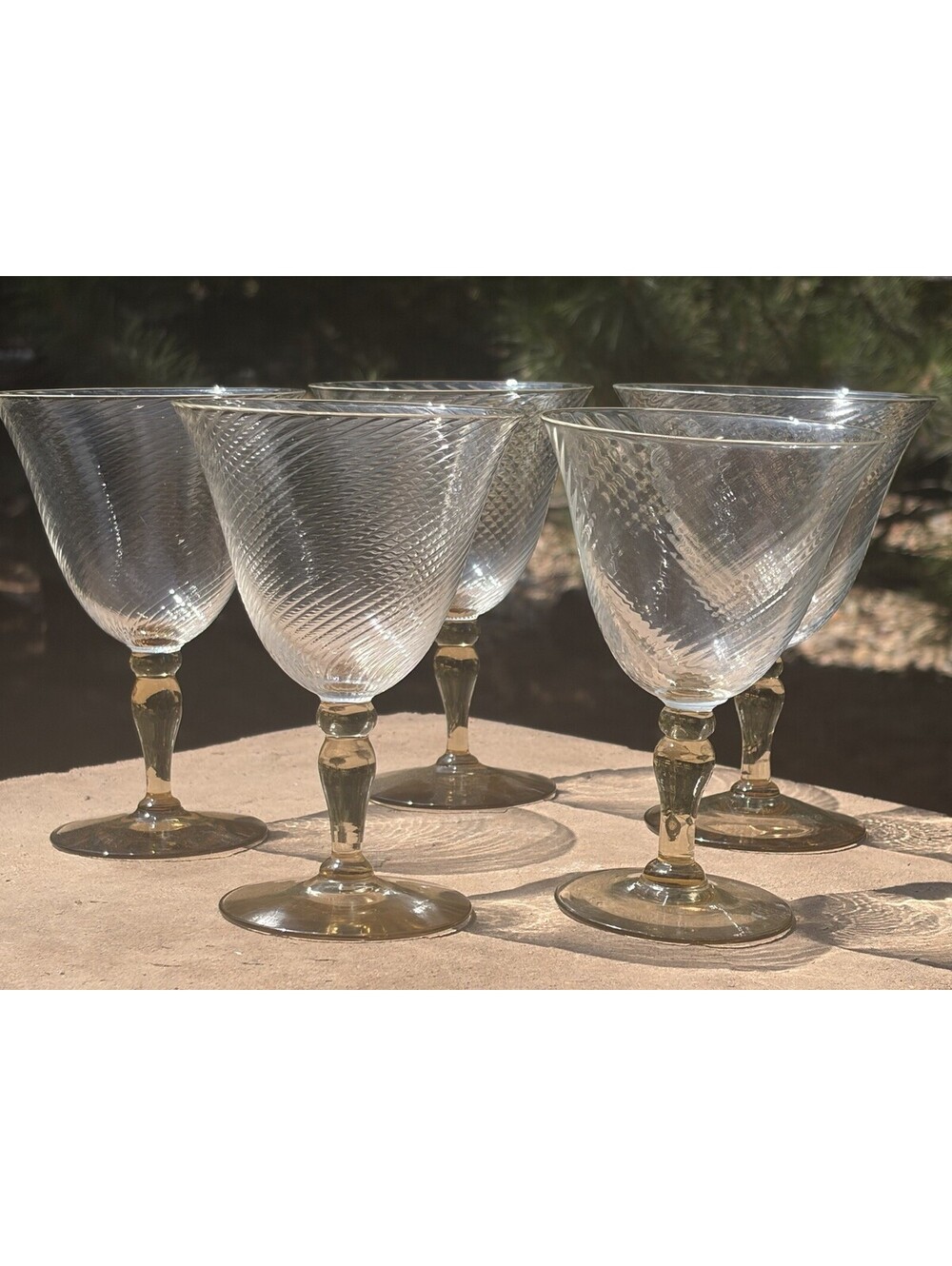 Mikasa Imperial Gold 10oz Crystal Goblets (Set Of 5) Euc